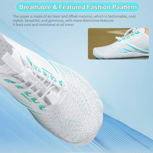 Image of Beach Water Shoes for Women Men Quick Dry Non-Slip Wide Toe Hike Barefoot Footwear for Beach Pool Aqua Swim Surf Walk