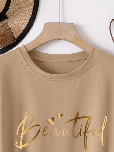 Image of Jawdrobe Women's Graphic Printed T-Shirt Soft Cotton Blend Tee for Everyday Style | Oversized Fit Half Sleeve Printed Round Neck T-Shirt for Women