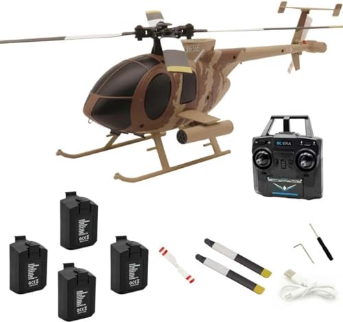 RCXTechPro RC ERA C184 MD500 Helicóptero RC con doble rotor, posicionamiento óptico, giroscopio de 6 ejes 2.4G 4CH Flybarless modelo de avión de control remoto para adultos entusiastas