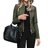 Duradera y de fácil cuidado. Esta chaqueta de cuero sintético para motocicleta estilo mujer está hecha de PU de alta calidad que resiste las grietas y el desgaste mientras te mantiene seco bajo una lluvia ligera. A diferencia del cuero genuino, requiere un cuidado mínimo, solo un paño suave con protector de PU para limpiar, lo que la convierte en una chaqueta de cuero atemporal para mujeres y abrigos de cuero para mujeres que se mantienen elegantes temporada tras temporada.