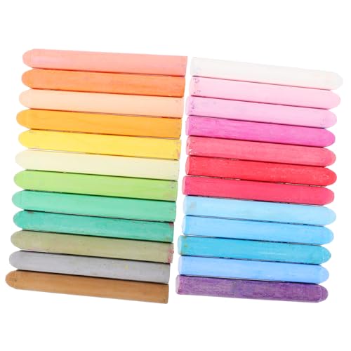 KALLORY Multi-function Chalk for Boys and Girls Teachers 24pcs Water-soluble Non-dust Chalks for Blackboard Sidewalk Art