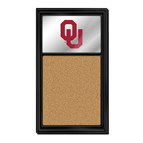 The Fan Brand NCAA Oklahoma Sooners - Mirrored Cork Note Board - Sports Team Bar Sign Décor: Home, Dorm, Garage, Office, Fan Cave