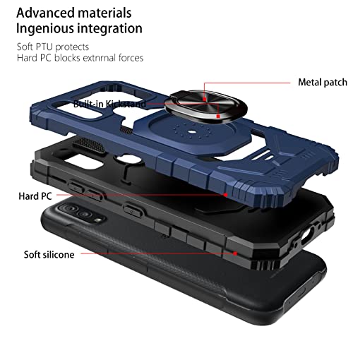Ailiber Compatible With Kyocera Durasport 5G Case, Durasport Uw C6930 Case With Screen Protector, Ring Kickstand For Magnetic Car Mount, Heavy Duty Rugged Protective Phone Cover For Kyocera C6930-Blue #TOP2
