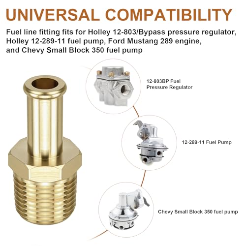 Image of Fuel Hose Line Fitting Adapter for Holley 12-289-11 & 350 SBC Fuel Pump