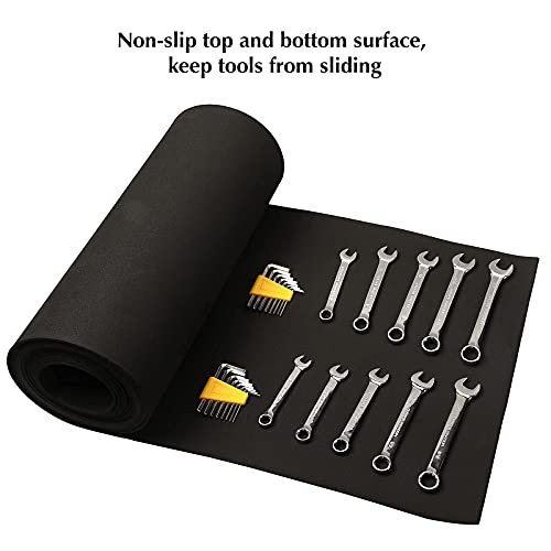 Ementol Professional Tool Box Liner And Drawer Liner - 16 Inch(W) X 16 Feet (L), Non-Slip,Black #TOP7