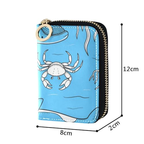 Black Blue Underwater Animal Whale Jellyfish leather credit card holder wallet With 2 cash slot RFID Blocking men card holder with zipper4