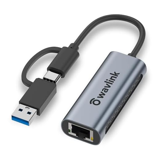 WAVLINK USB C to 2.5G Ethernet Adapter and USB to 2.5 Gigabit Ethernet Adapter, 2 in 1 Network Adapter Compatible with USB C or USB 3.0 Laptop, Type-C to RJ45 Adapter Work for Mac, Windows
