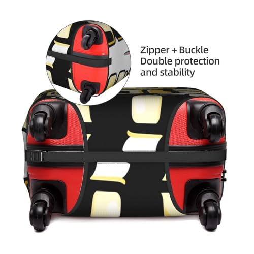 Retro robot Suitcase Cover Medium with Invisible Zipper, for Business and Travel, Without Suitcase4