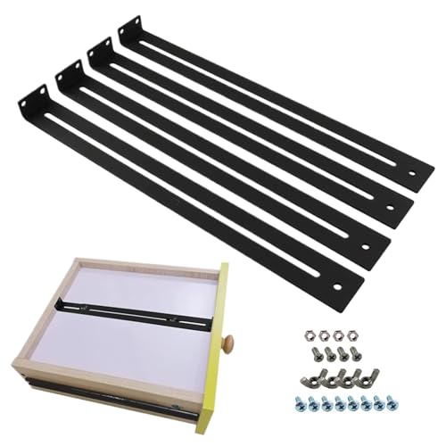 Kit di riparazione del cassetto Calcamento, di riparazione del cassetto,Staffe di montaggio del kit di riparazione di mobili - 4x Strumento di supporto inferiore Set con viti, rinforzo e rottura della