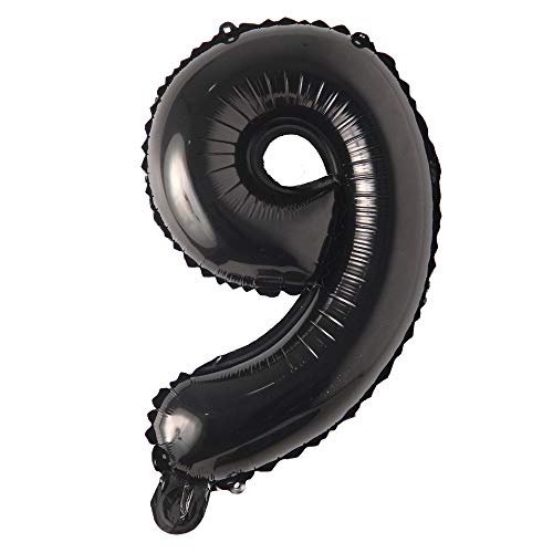 40 Inch Black Large Foil Letter Ballon Wedding Birthday Party Decorations Kids Adults Ballon Baby shower helium float balloon (40 INCH Black 9)