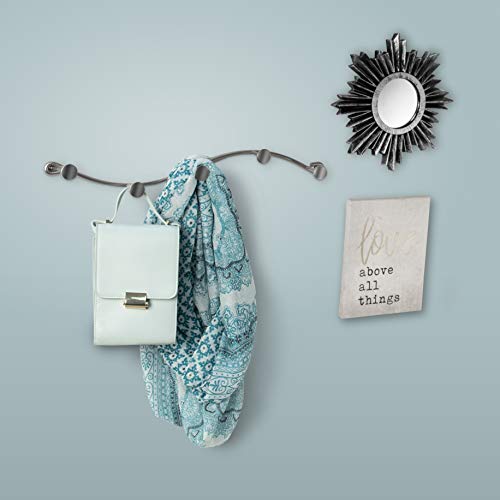 Spectrum Sweep Wall Mount 5-Hook Rack (Satin Nickel) - Wire Storage For Entryway, Bathroom, Backpack, Coat, Jacket, Purse, Belt, Robe, & More / Home Décor & Apartment Essential #TOP1