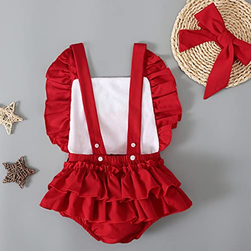 Santa Claus jurk baby meisjes, baby meisjes kerst kostuum romper tutu, een stuk lange rok, for xmas rendier verjaardag fancy dress up party outfit set (Size : 100) - Afbeelding 5