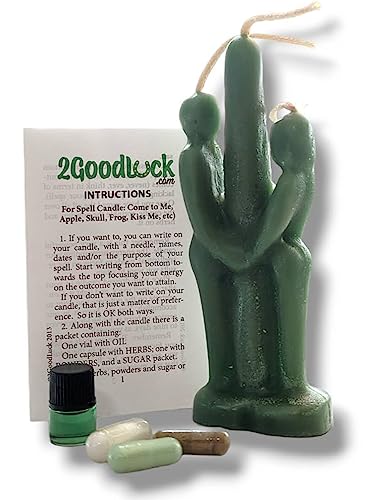 Green for The Money 6 INCH Man & Woman Candle KIT * Kit Vela Dinero Verde