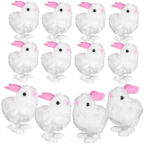 CORHAD 12 Pcs Rabbit Wind Up Cute Jumping Bunny Plaything for Party Favors and Decorations Realistic Design Compact for Collectors