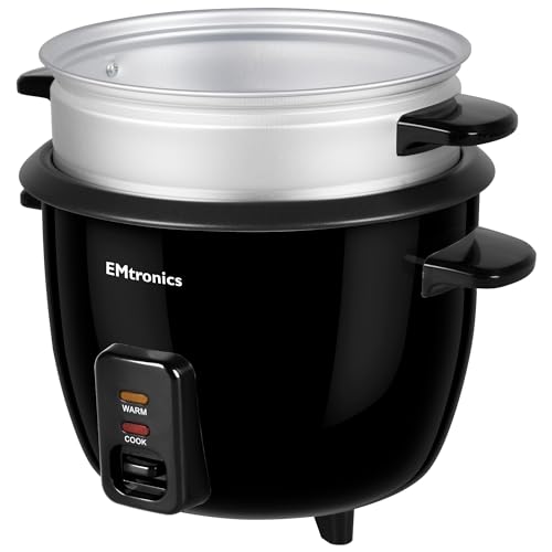 EMtronics EMRCBL1 Rice Cooker 1 Litre with Automatic Cooking and Warmer Function with Removable Non-Stick Bowl, Measuring Cup and Spatula 400W - Black - Image 5