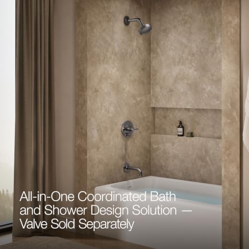 KOHLER T14421-3-TT Purist Rite-Temp Bath And Shower Trim Kit With Push-Button Diverter And Cross Handle 2.5 Gpm, Vibrant Titanium miniatura 4