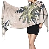  LINGF bufanda cálida,cocoteros y bufanda de frutas para mujer,chales gruesos de moda con flecos,chal de moda ligero y acogedor para invierno otoño 27 x 77 pulgadas