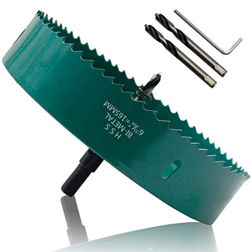 Image of 165mm /6.5 inch Hole Saw BI-Metal Heavy Duty Hole Cutter for Wood Cornhole Boards Plastic Drywall Fiberboard