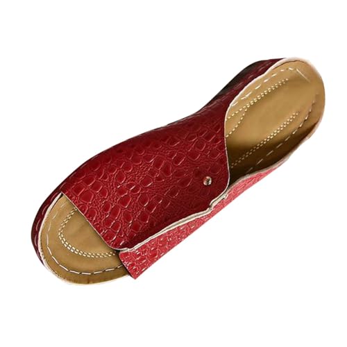 Sandales semelle épaisse rouge pour femme le compromis style et PU