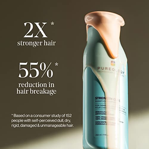 Pureology Strength Cure Shampoo | For Damaged, Color-Treated Hair | Fortifies & Strengthens Hair | Sulfate-Free | Vegan | Updated Packaging | 9 Fl. Oz #TOP3