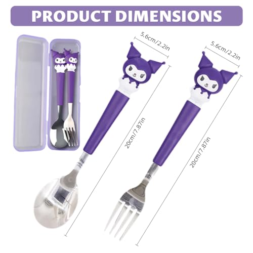 Image of Supvox Cute Cutlery Set for Kids with Storage Case, Easy to Clean(7.87 inch,2Pcs)