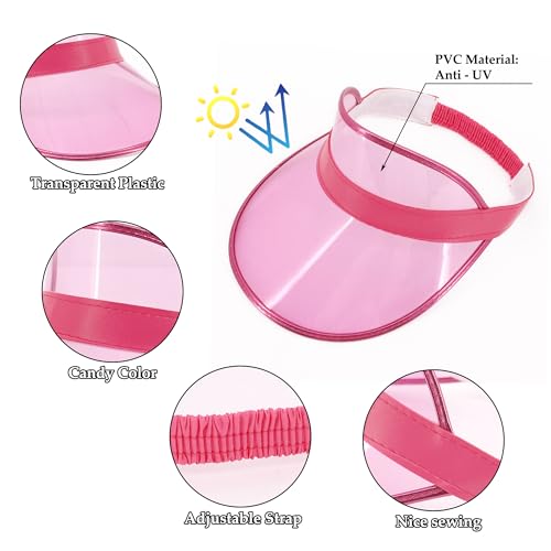 Image of Surkat Plastics Clear Sun Visors UV Protection Hat Cap Headwear Sunhat for Golf Tennis Beach Cycle