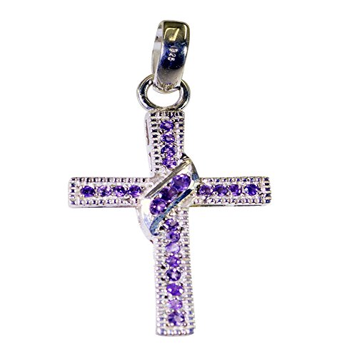 Améthyste pendentif et collier croix en argent symbole de sérénité