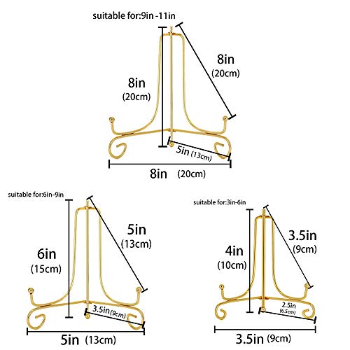 Lionwei Lionweli 6 Pack Iron Display Stand,Gold Iron Easel Plate Holder Stand For Displaying Pictures, Plates, Books And Arts (4, 6, 8 Inch) #TOP1