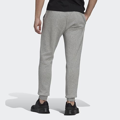 Adidas Mens Essentials Fleece Regular Tapered Pants Medium Grey Heather/Black XX-Large - image 2
