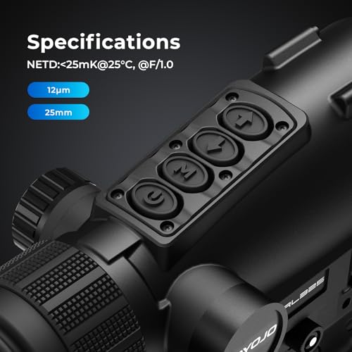 GOYOJO GRL325 Thermal Scope, 384x288 & 55Hz Imaging RifleScope with High Sensitivity Thermal Optics & Six Image Mode, 25mm Thermal Vision for Night Hunting