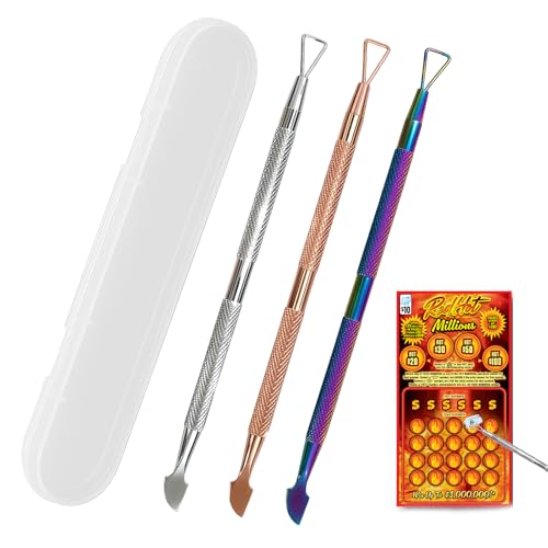Lottery Ticket Scratcher Tool 3 PCS Metal Lottery Scratcher Tool Lotto Scratcher Label Scraper for Lottery Ticket Multi-Use Scraping Tool