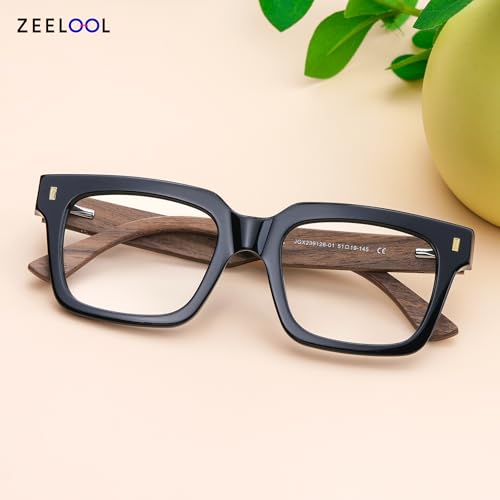 Image of Zeelool Stylish Rectangle Eyeglasses Thick Glasses for Men with Clear Lens Eyewear Frames ZJGX239126
