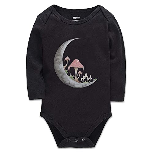 Image of YCICIVDee Mushroom Moon Baby Bodysuit -Newborn Infant Baby Bodysuit Long Sleeve 0-24 Months White