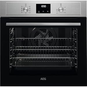 AEG 3000 Series Integrated Oven, BEX335011M 72L, LED Display, Turbo Grill, True Fan Cooking, Moist Fan Baking, Pizza Setting, MultiLevel Cooking, Class A Energy