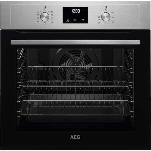 AEG 3000 Series Integrated Oven, BEX335011M 72L, LED Display, Turbo Grill, True Fan Cooking, Moist Fan Baking, Pizza Setting, MultiLevel Cooking, Class A Energy