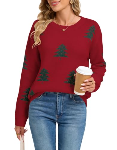 Image of Women's Pullover Sweaters Cute Multi-Hearts Knitted Casual Sweater