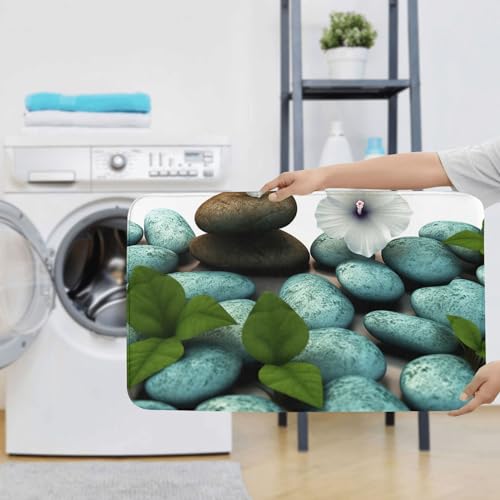 YoupO Kopfsteinpflaster Zen Blumen Drucken Badezimmer Teppiche Sets 3 Stück Saugfähige WC-Deckelbezug Rutschfeste U-förmige Konturmatte für Toilette Badezimmer – Bild 8