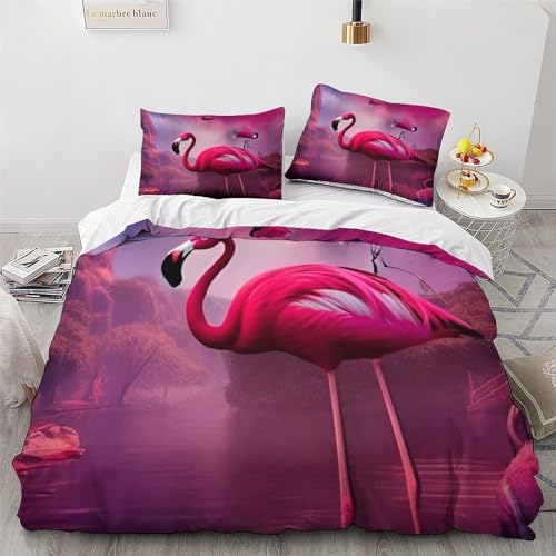 Housse de couette polyester microfibre coton motif aigrette anti-plis