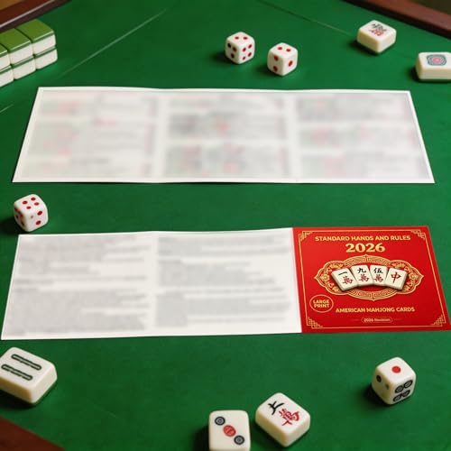 2026 Mahjong Card Large Print, Set de 4 cartas miniatura 5