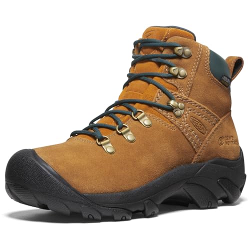 KEEN Women's Pyrenees Mid Height Waterproof Hiking Boots, KEEN Maple/Marmalade,