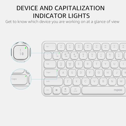 Image of Rapoo Wireless Keyboard and Mouse Combo, Blade-Series E9310M 99-Key Ultra-Thin Keyboard and M300G Silent Mouse, Support 4 Devices, Quiet, Compact, Battery Powered, for Windows /Mac /Linux /Chrome