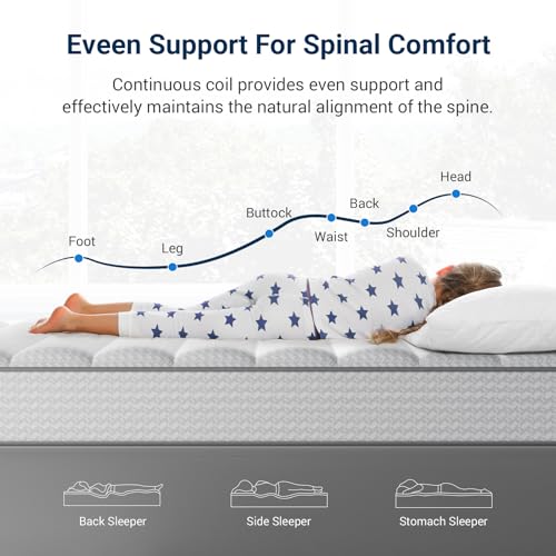 Image of Avenco Queen Mattress 8 Inch in a Box, Queen Size Medium Plush Mattresses with Spring Smarts Coil Hybrid Colchones for Pressure Relief, CertiPUR-US Certified