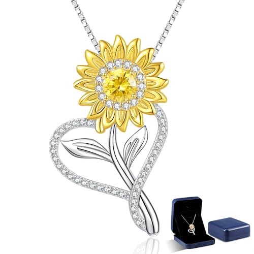Sunflower Necklaces for Women, Wedding Anniversary Birthday Mothers Day Gifts for Wife You Are My Sunshine Women's Jewelry Girlfriend Grandma Mom Daughter