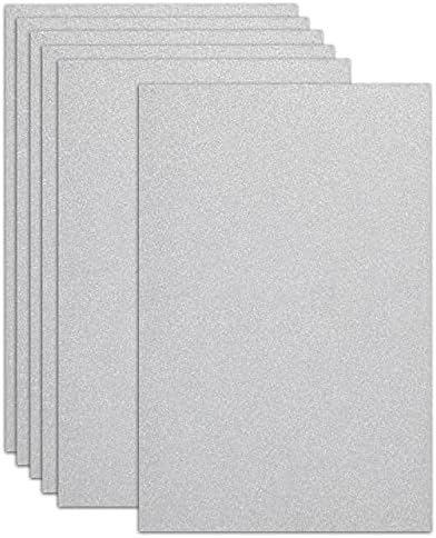 Gift Boutique Silver Glitter Card Paper 36 Pack Pretty Silver Glittery Sheets for Scrapbook Art Crafts Birthday Wedding Invitation Printing School Office Supply Letter 8" x 12" Double Sided