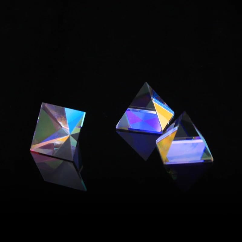 20mm Rainbow Crystal Pyramid, K9 Optical Glass Prism Decoration 2pcs
