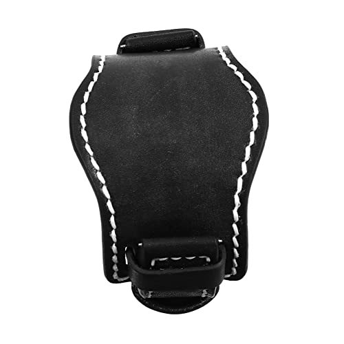 Bracelet de montre cuir véritable 20 mm vintage noir homme femme résistant