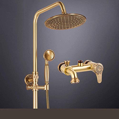 Kit de bain en cuivre rétro avec motifs nuages d'augure pour douche dorée