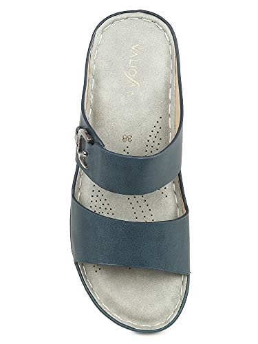 Image of Valiosaa womens Blue Heels Flat Sandal