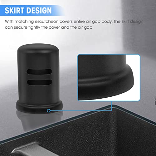 Dishwasher Air Gap Cover D201-1-62 Fits Most Air Gap Bodies with Solid Brass Inside and Black Stoving Varnish Surface, Cap Only, Pack of 1 by SDSNTE - Image 3