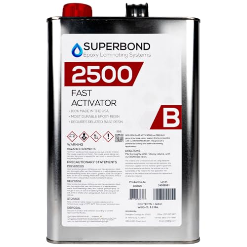 Superbond Laminating Epoxy 2500 Activator Quart Can - for Use with The 1500 Base Resin Great for Fiberglass laminations, Structural use, Putty and so Much More